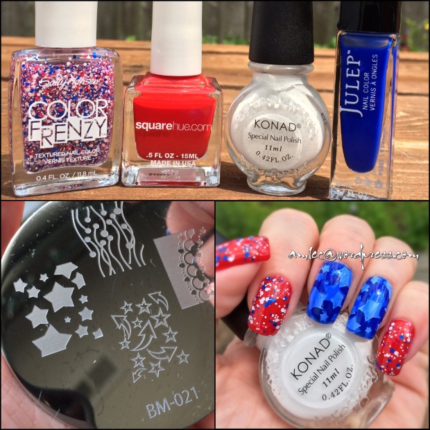 Sally Hansen- Red,White,Hue - Square Hue - Fifth Ave - Julep - Bailey