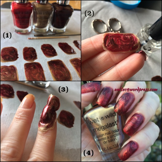 Wet N Wild Marble decal manicure