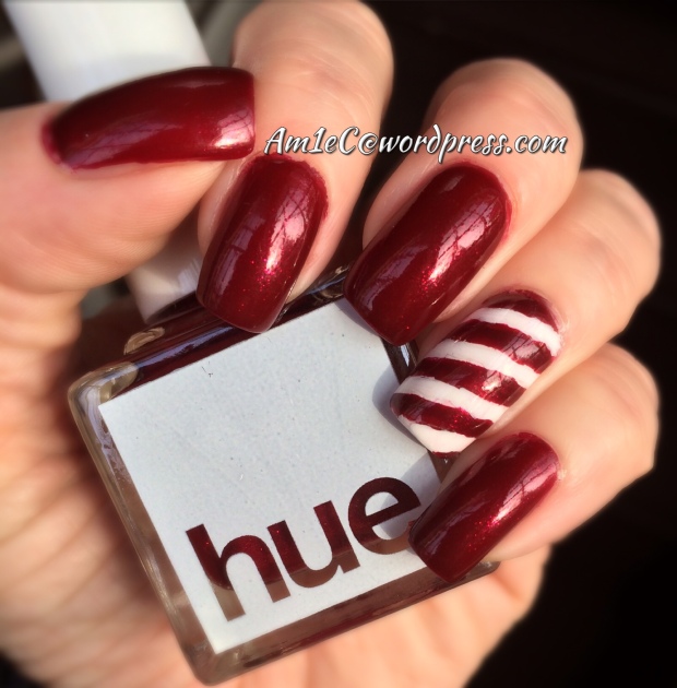Square Hue; Candy Cane accent nail