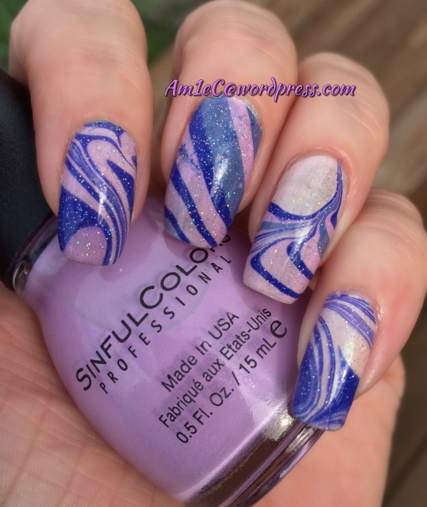 Sinful shades of Purple water marble