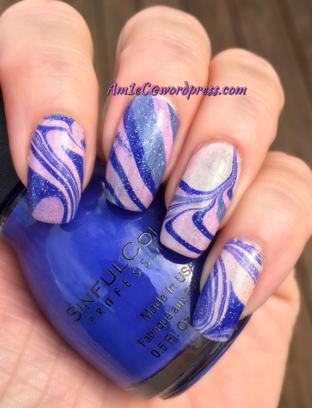 Sinful shades of Purple water marble