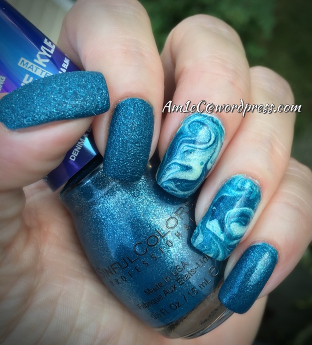 Sinful Colors Kargo and Buttercup; Dry Marble Nail Decal